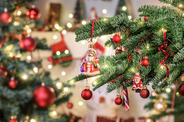 beautiful decorated christmas tree. holiday background