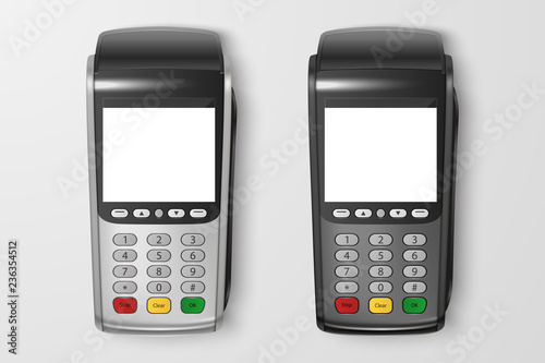 Cuadros en Lienzo Vector Realistic 3d Payment Machine set