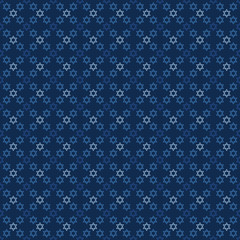 Wall Mural - Star of David Seamless Pattern - Shades of blue Star of David design made for Hanukkah