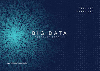 Big data background. Technology for visualization, artificial intelligence, deep learning and quantum computing. Design template for software concept. Modern big data backdrop.