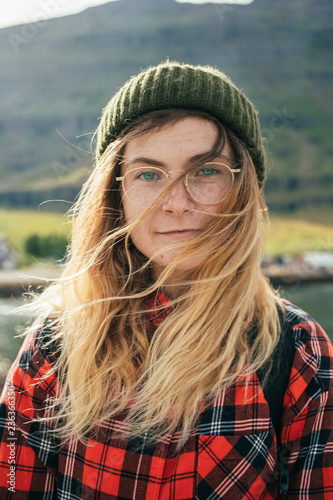 Portrait Of Young Natural Beautiful Woman Or Girl With
