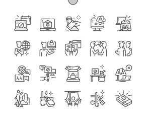 Aufkleber - International Internet-Free Day Well-crafted Pixel Perfect Vector Thin Line Icons 30 2x Grid for Web Graphics and Apps. Simple Minimal Pictogram