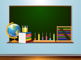 Wall Mural - blackboard with learning element