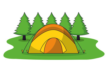 Poster - camping summer concept