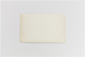 vintage blank photo paper on white background