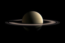 The Planet Of Saturn. Rings Of The Planet Saturn. Computer Graph