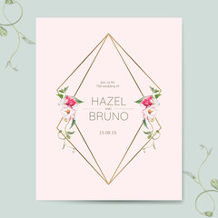 Sticker - Wedding invitation card mockup vector