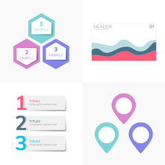 Sticker - Set of business infograph vectors