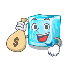 Sticker - With money bag Ice cubes shape on the cartoon