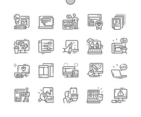 Poster - web design well-crafted pixel perfect vector thin line icons 30 2x grid for web graphics and apps. s