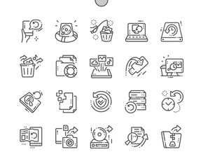 Poster - data recovery well-crafted pixel perfect vector thin line icons 30 2x grid for web graphics and apps