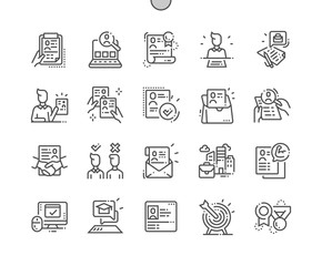 Poster - job resume well-crafted pixel perfect vector thin line icons 30 2x grid for web graphics and apps. s