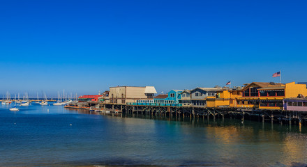 Wall Mural - Old Fisherman's Wharf in Monterey, California, a famous tourist attraction