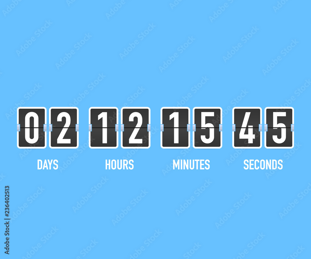 Countdown Dial Countdown clock counter timer. UI app digital count down circle board ...