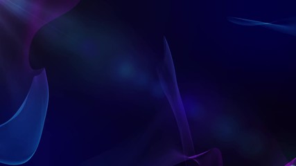 Poster - Moving abstraction consisting of several connected particle lines in blue tones
