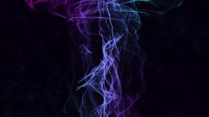  - Motion of various color abstract lines and dots. Black background