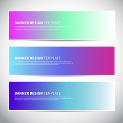 Wall Mural - banners or headers with trendy bright gradient colorful background