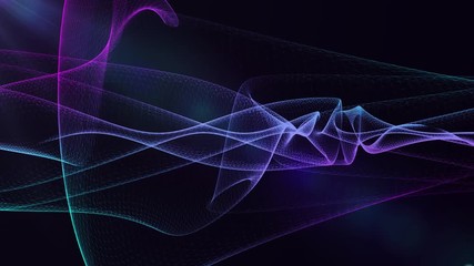  - Abstract geometrical plexus flowing particles movement with lines and dots
