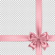 Rose gold bow and ribbon isolated on transparent background. 