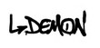 © johnjohnson - graffiti demon word sprayed in black over white