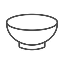Soup Bowl Dishware Outline Art Vector Icon For Food Apps And Websites