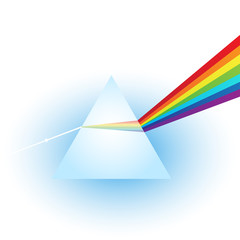 Fototapete - vector illustration of a triangular transparent optical glass prism. dispersion or refraction of the