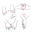 © Dariia - One line drawn holding hands. Saint Valentine's day vector set. All elements are isolated