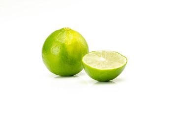 Wall Mural - Lemon Fruit with slices isolated on white background