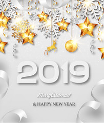 Wall Mural - Happy New Year vector greeting card