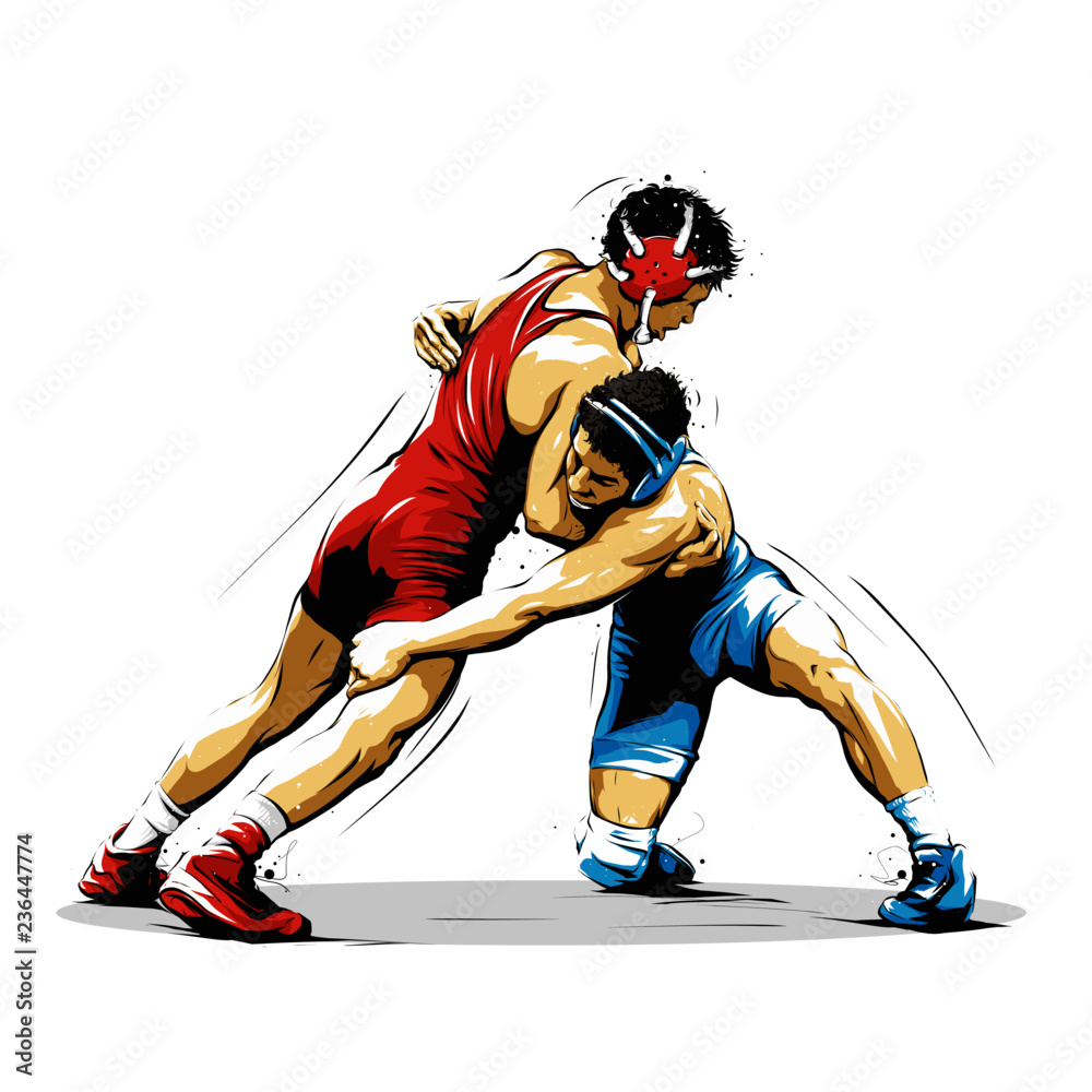 wrestling action 10 - obrazy, fototapety, plakaty 