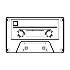 Sticker - Old music cassette tape black and white