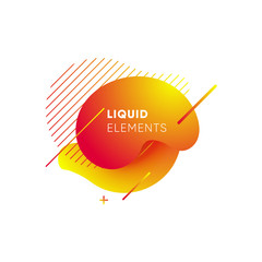 Wall Mural - Dynamical colored graphic elements. Gradient abstract banners with flowing liquid shapes. Template for the design of a logo, flyer or presentation. Vector illustration.