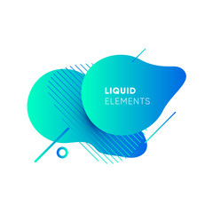Wall Mural - Dynamical colored graphic elements. Gradient abstract banners with flowing liquid shapes. Template for the design of a logo, flyer or presentation. Vector illustration.