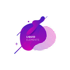 Wall Mural - Dynamical colored graphic elements. Gradient abstract banners with flowing liquid shapes. Template for the design of a logo, flyer or presentation. Vector illustration.