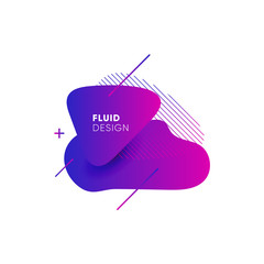 Wall Mural - Dynamical colored graphic elements. Gradient abstract banners with flowing liquid shapes. Template for the design of a logo, flyer or presentation. Vector illustration.