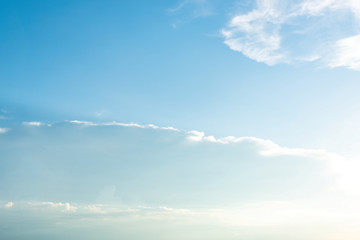 Fresh blue sky puffy white clouds background