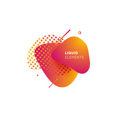 Wall Mural - Dynamical colored graphic elements. Gradient abstract banners with flowing liquid shapes. Template for the design of a logo, flyer or presentation. Vector illustration.