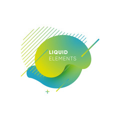 Wall Mural - Dynamical colored graphic elements. Gradient abstract banners with flowing liquid shapes. Template for the design of a logo, flyer or presentation. Vector illustration.