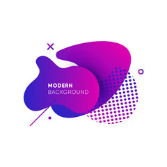 Wall Mural - Dynamical colored graphic elements. Gradient abstract banners with flowing liquid shapes. Template for the design of a logo, flyer or presentation. Vector illustration.