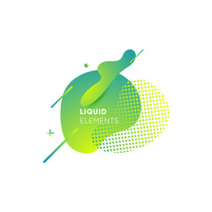 Wall Mural - Dynamical colored graphic elements. Gradient abstract banners with flowing liquid shapes. Template for the design of a logo, flyer or presentation. Vector illustration.