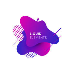 Wall Mural - Dynamical colored graphic elements. Gradient abstract banners with flowing liquid shapes. Template for the design of a logo, flyer or presentation. Vector illustration.