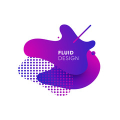 Wall Mural - Dynamical colored graphic elements. Gradient abstract banners with flowing liquid shapes. Template for the design of a logo, flyer or presentation. Vector illustration.
