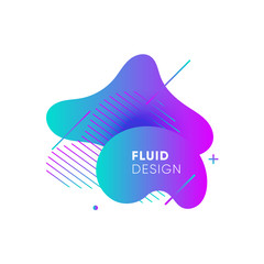 Wall Mural - Dynamical colored graphic elements. Gradient abstract banners with flowing liquid shapes. Template for the design of a logo, flyer or presentation. Vector illustration.