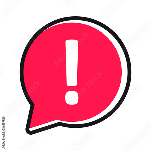 Fotografie, Obraz Exclamation mark in speech bubble, vector