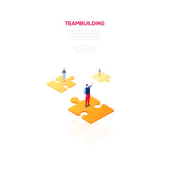Wall Mural - Teambuilding concept - modern isometric vector web banner