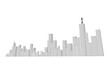 © Kenall - Silhouette of skyscrapers on a white background. Sketch line drawing