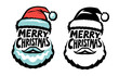 © ~ Bitter ~ - Merry Christmas, handwritten lettering. Santa Claus concept. Typographic design vector illustration