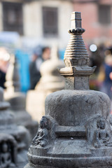 Sculptures in Swayambhunath Temple, Kathmandu, Nepal