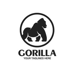 Wall Mural - creative and strong Gorilla logo vector isolated on white background