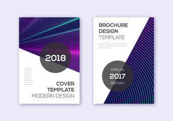 Modern cover design template set. Neon abstract li